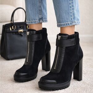 Vince Camaro Black heeled lug sole ankle boots size 7 - new never worn